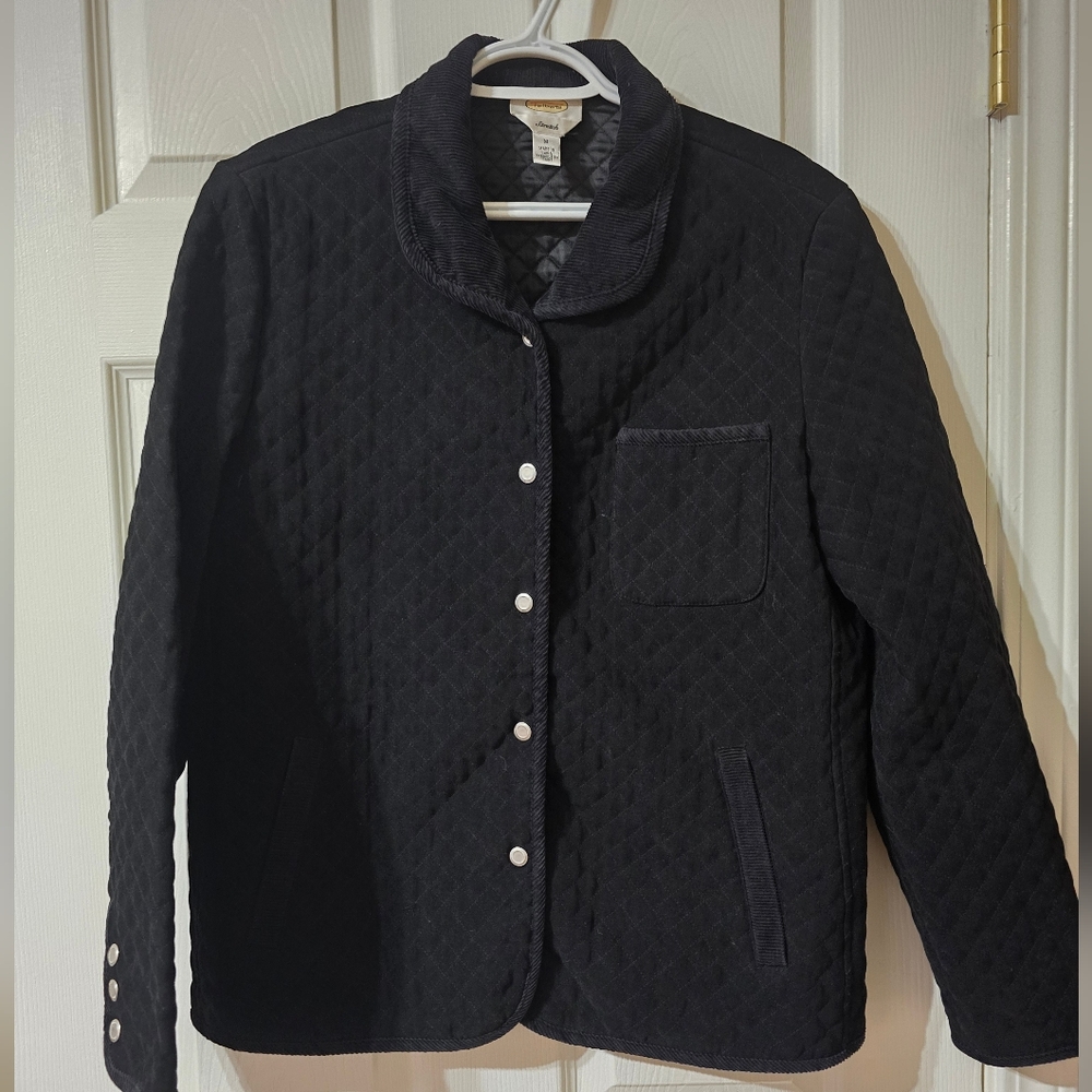 Vintage 90s Talbots Quilted Velvet Chore/Barn Jacket, Corduroy Accents, EUC!